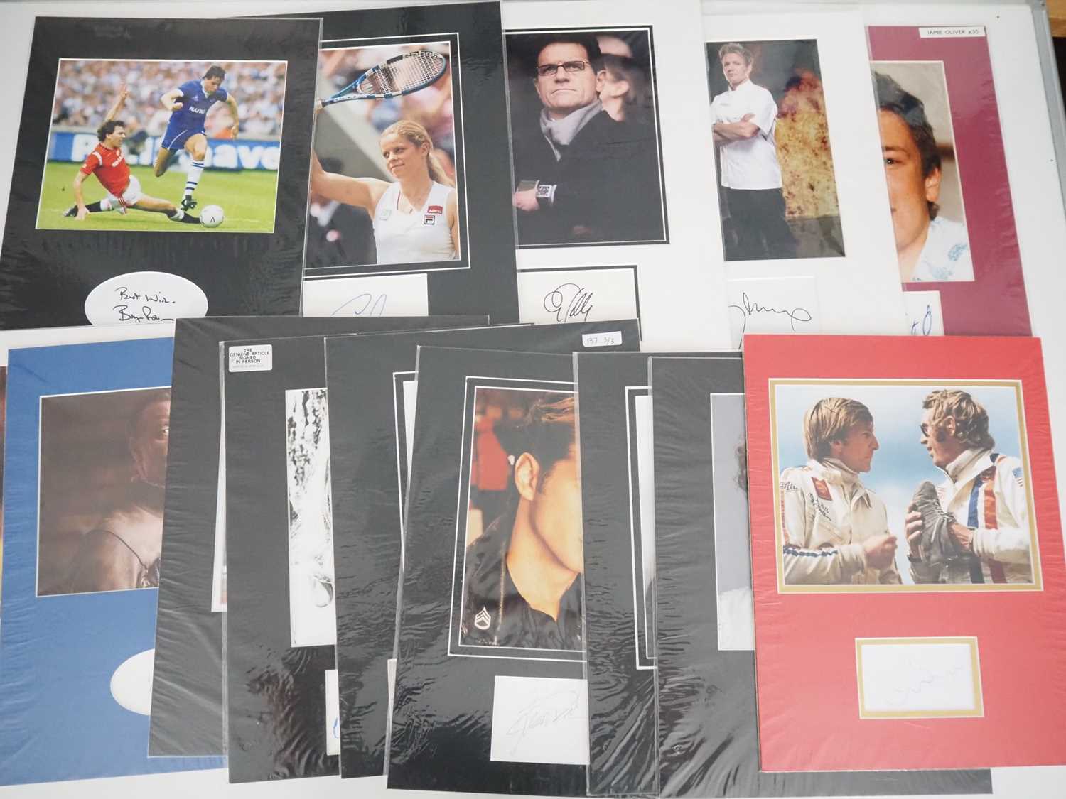 Lot 66 - A selection of mounted autographs comprising:...