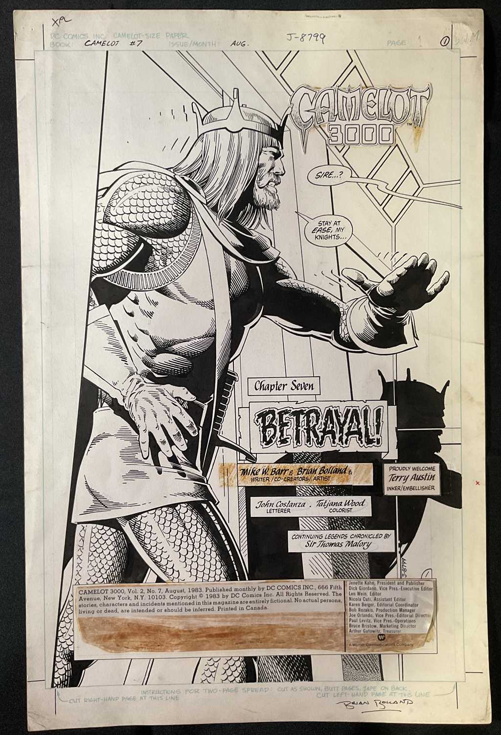 Lot 41 - CAMELOT 3000 vol.2 #7 page 1, DC Comics (1983)...