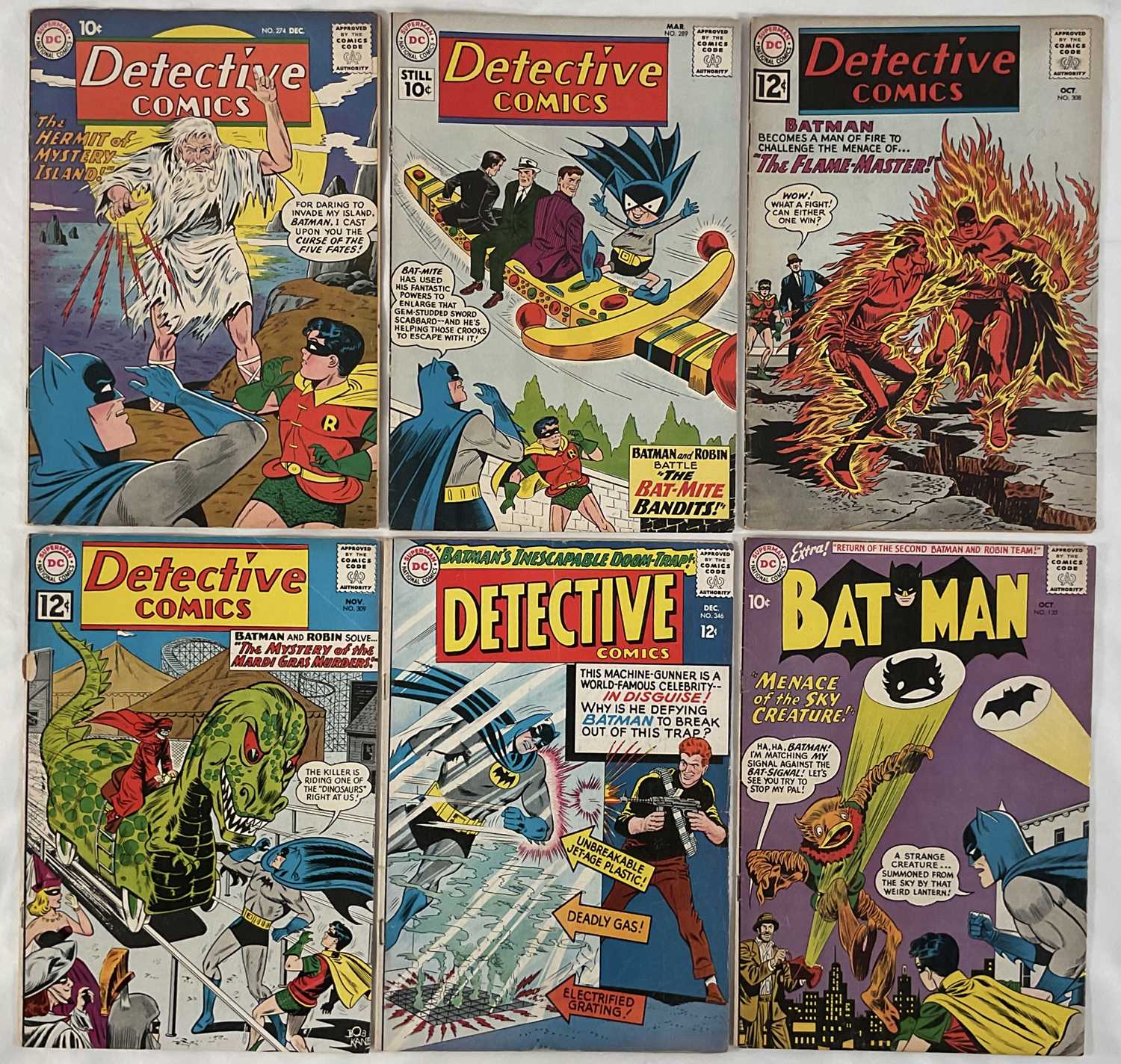 Lot 28 - DETECTIVE COMICS #274, 289, 308, 309, 346...