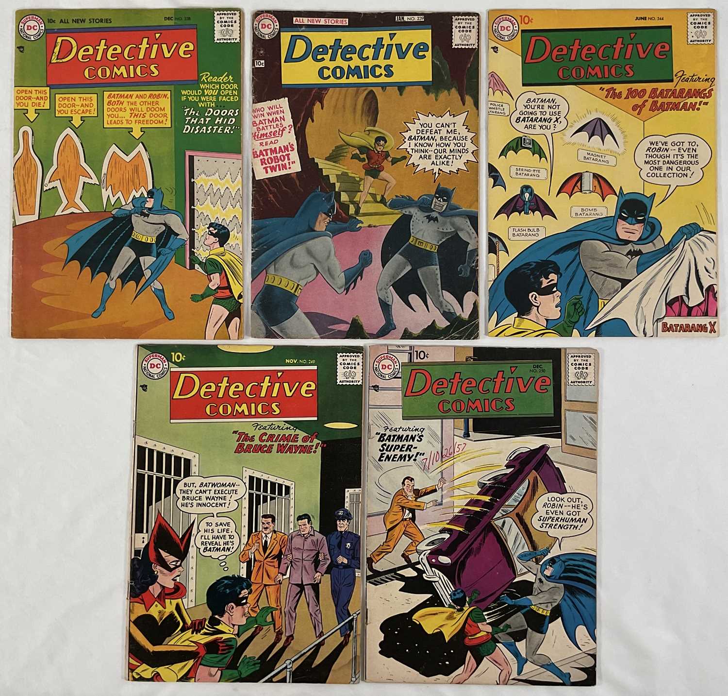 Lot 23 - DETECTIVE COMICS #238, 239, 244, 249, 250...
