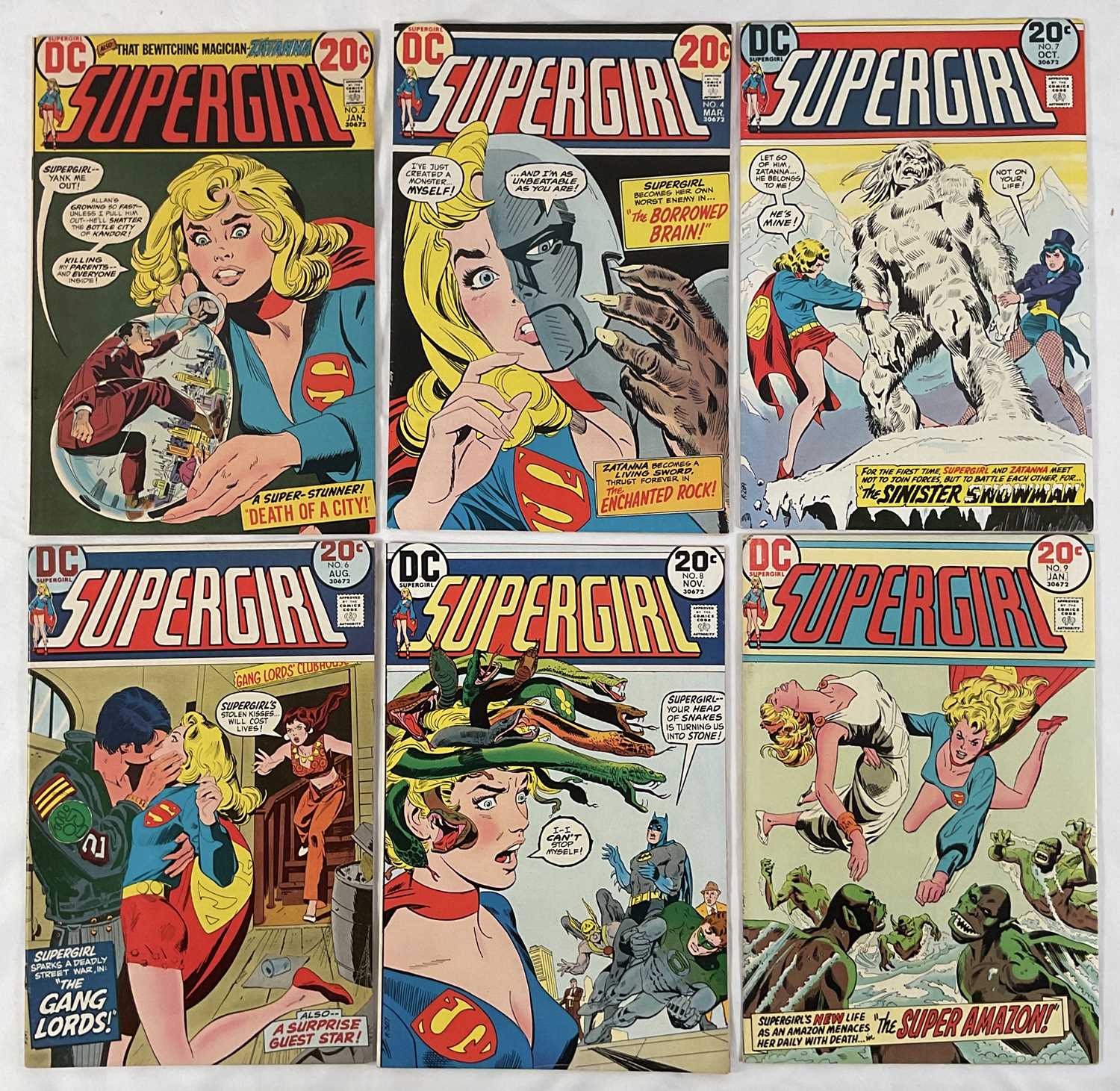 Lot 32 - SUPERGIRL #2, 4, 6-9 (1973 Bronze Age DC...