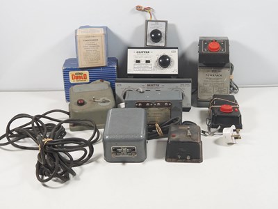 Lot 406 - A crate of model railway controllers and...