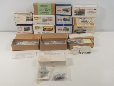 Lot 602 - A group of 1:76 scale unbuilt kit built buses,...