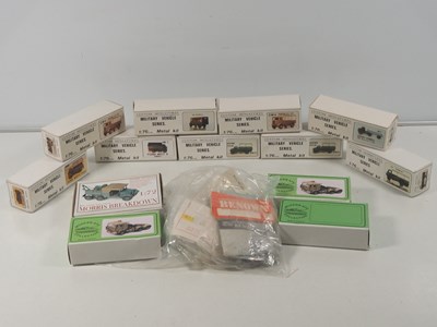 Lot 611 - Mixed 1:76 scale unbuilt, white metal military...